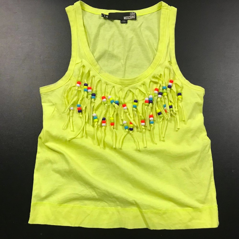 LOVE MOSCHINO HAND BEADED DESIGNER TANK TOP